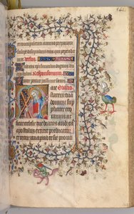 Stundenbuch von Karl dem Edlen, König von Navarra 1361-1425: fol. 265r, St. Andreas, um 1405 von Master of the Brussels Initials and Associates