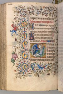 Stundenbuch von Karl dem Edlen, König von Navarra 1361-1425: fol. 265v, St. Johannes der Evangelist von Master of the Brussels Initials and Associates