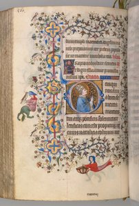 Stundenbuch von Charles dem Edlen, König von Navarra 1361-1425, fol. 274v, St. Clemens, ca. 1405 von Master of the Brussels Initials and Associates