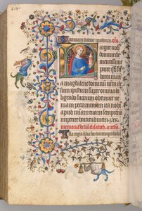 Stundenbuch von Karl dem Edlen, König von Navarra 1361-1425, fol. 296v, St. Maria Magdalena, ca. 1405 von Master of the Brussels Initials and Associates