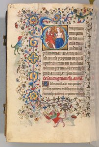 Stundenbuch von Charles dem Edlen, König von Navarra 1361-1425, fol. 300v, St. Agatha, ca. 1405 von Master of the Brussels Initials and Associates