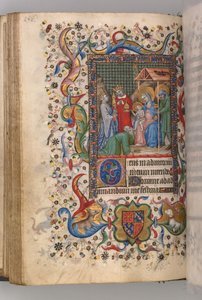 Stundenbuch von Charles dem Edlen, König von Navarra 1361-1425: fol. 78v, Anbetung der Heiligen Drei Könige Sext, um