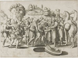 Joseph wird von seinen Brüdern verkauft von Master of the Die