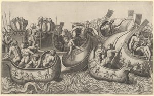 Speculum Romanae Magnificentiae: Seeschlacht, 16. Jahrhundert von Master of the Die