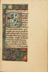 Initiale O: Heiliger Christophorus von Master of the Dresden Prayer Book