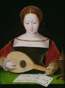 Maria Magdalena spielt eine Laute