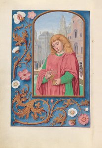 Stundenbuch der Königin Isabella der Katholischen, Königin von Spanien: Fol. 171, St. Johannes der Evangelist, ca. 1500 von Master of the First Prayerbook of Maximillian