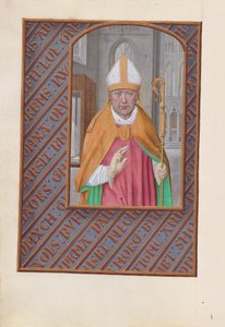 Stundenbuch der Königin Isabella der Katholischen, Königin von Spanien: Fol. 183v, St. Nikolaus von Master of the First Prayerbook of Maximillian