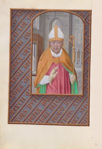 Stunden der Königin Isabella der Katholischen, Königin von Spanien: Fol. 183v, St. Nikolaus, ca. 1500 von Master of the First Prayerbook of Maximillian