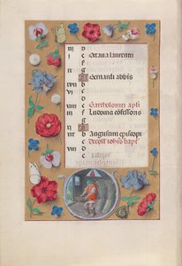 Stundenbuch der Königin Isabella der Katholischen, Königin von Spanien: Fol. 9v, August, um 1500