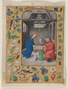 Blatt aus einem Stundenbuch: Die Geburt Christi, ca. 1480