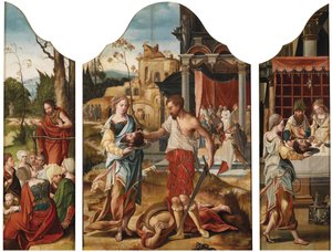 Triptychon mit Szenen aus dem Leben des Heiligen Johannes des Täufers, ca. 1530