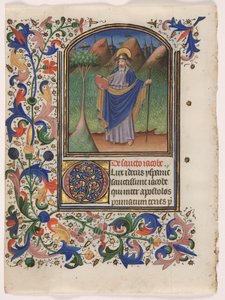 Blatt aus einem Stundenbuch: St. Jakobus der Ältere von Master of the Gold Scrolls