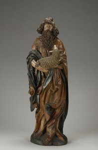 Johannes der Täufer (teilweise polychromiertes Lindenholz) von Master of the Harburger Altar