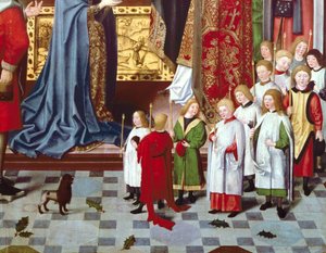 Die sieben Freuden der Jungfrau Altarbild: Detail eines Knabenchors, um 1480 (Detail)