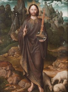 Christus als Salvator Mundi in einer Landschaft