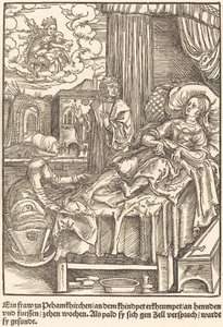 Eine Frau zu Peham Kirchen... von Master of the Miracles of Mariazell