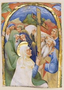 Die Auffindung des Heiligen Kreuzes. Aus einem Manuskript Graduale, ca. 1420