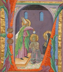 Initiale L: Die Taufe des heiligen Augustinus von Master of the Osservanza