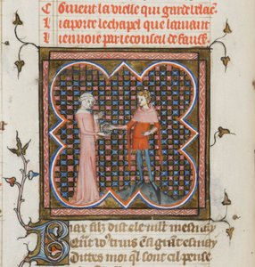 Miniatur aus einem Manuskript des Roman de la Rose von Guillaume de Lorris und Jean de Meun, 1353