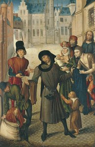 Die Nackten bekleiden von Master of the View of St. Gudule
