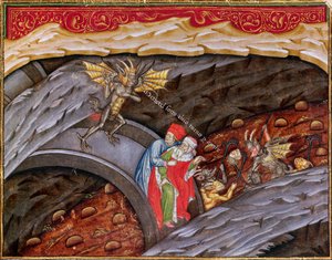 Ms 2017 f.245 Dantes Inferno mit einem Kommentar von Guiniforte degli Bargigi ca. 1440