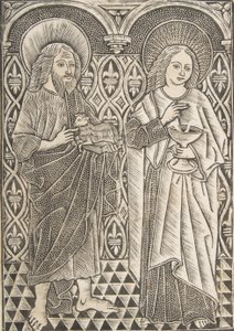 Johannes der Täufer und Johannes der Evangelist, 15. Jahrhundert von Master with the Cologne Arms