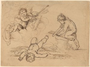 Allegorie: Vier Putti von Mather Brown