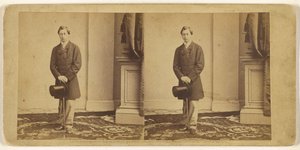 [Nicht identifizierter junger Mann mit Zylinder und Spazierstock, stehend] von Mathew B. Brady