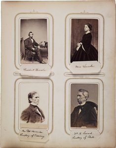 Album mit 200 Visitenkarten, die meisten von Brady, ca. 1865 von Mathew B. Brady