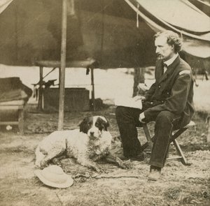 General Custer (1839-76) an seinem Hauptquartier, ca. 1864