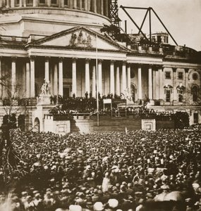 Amtseinführung von Präsident Lincoln, 4. März 1861 von Mathew B. Brady