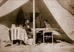 Das letzte Gespräch zwischen Präsident Lincoln und General McClellan in Antietam, 1862