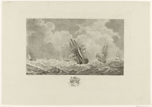 Niederländische Flotte im Sturm, 1784 von Mathias de Sallieth