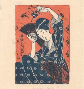 Werbekarte von A. Sinkel mit japanischer Frau von Mathieu Lauweriks
