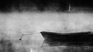 Nebliger Morgenboot von Mats Persson