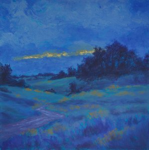 Goldene Wolke blaue Landschaft