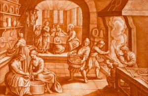 Die Geschichte von Maria und Martha, Illustration aus der Bibel von Mattaus II Merian