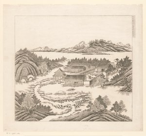 Ansicht eines Teils des kaiserlichen Sommerpalastes in Chengde (Jehol) in China