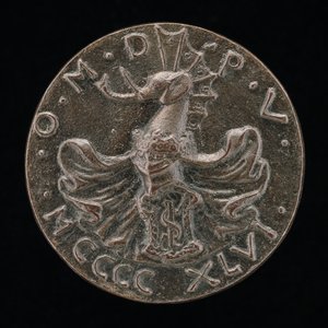 Schild, Helm, Elefantenkamm und Helmdecke [Rückseite], 1446