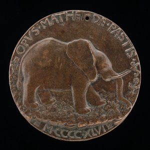Der Malatesta-Elefant auf einer Wiese [Rückseite], 1446 von Matteo di Andrea de Pasti