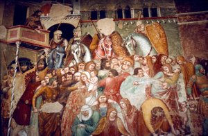 Massaker der Unschuldigen, Fresko in der Kirche Santi Agostino, Siena, 1482 von Matteo di Giovanni