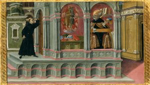 Die Vision des Heiligen Augustinus von den Heiligen Hieronymus und Johannes dem Täufer
