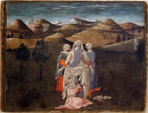 Legende von Romulus und Remus: die Geburt von Rhea Silvia. von Matteo di Giovanni di Bartolo