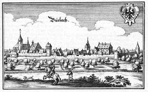 Bülach - Auszug aus Topographia Sueviae (Schwaben) von Matthaus Merian