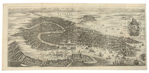 Faltpanorama von Venedig, 1688, gedruckt ca. 1700 von Matthaus Merian
