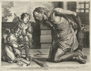 Christus kniend vor den Arma Christi von Mattheus Borrekens