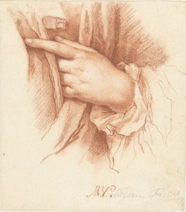 Studie einer linken Hand in Draperie