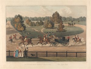 Kutschenfahrt: Seine Majestät König Georg IV. reist - Ansicht Hyde Park. von Matthew Dubourg