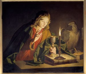 Heiliger Johannes der Evangelist von Matthias (c.1600 p.1650) Stomer